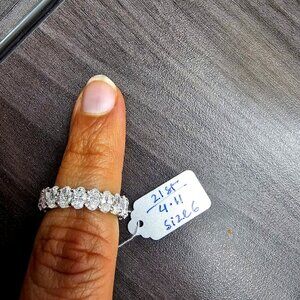 14K White Gold Lab-Grown Diamond 4.00 ct Oval Cut Eternity Band for $2200